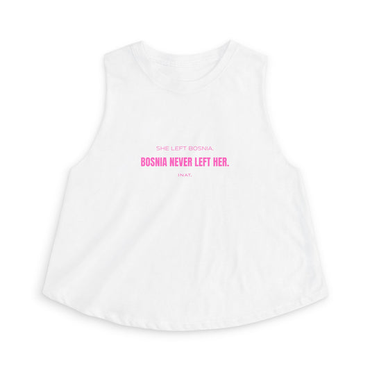 'Bosnia Never Left Her'Graphic Crop Top