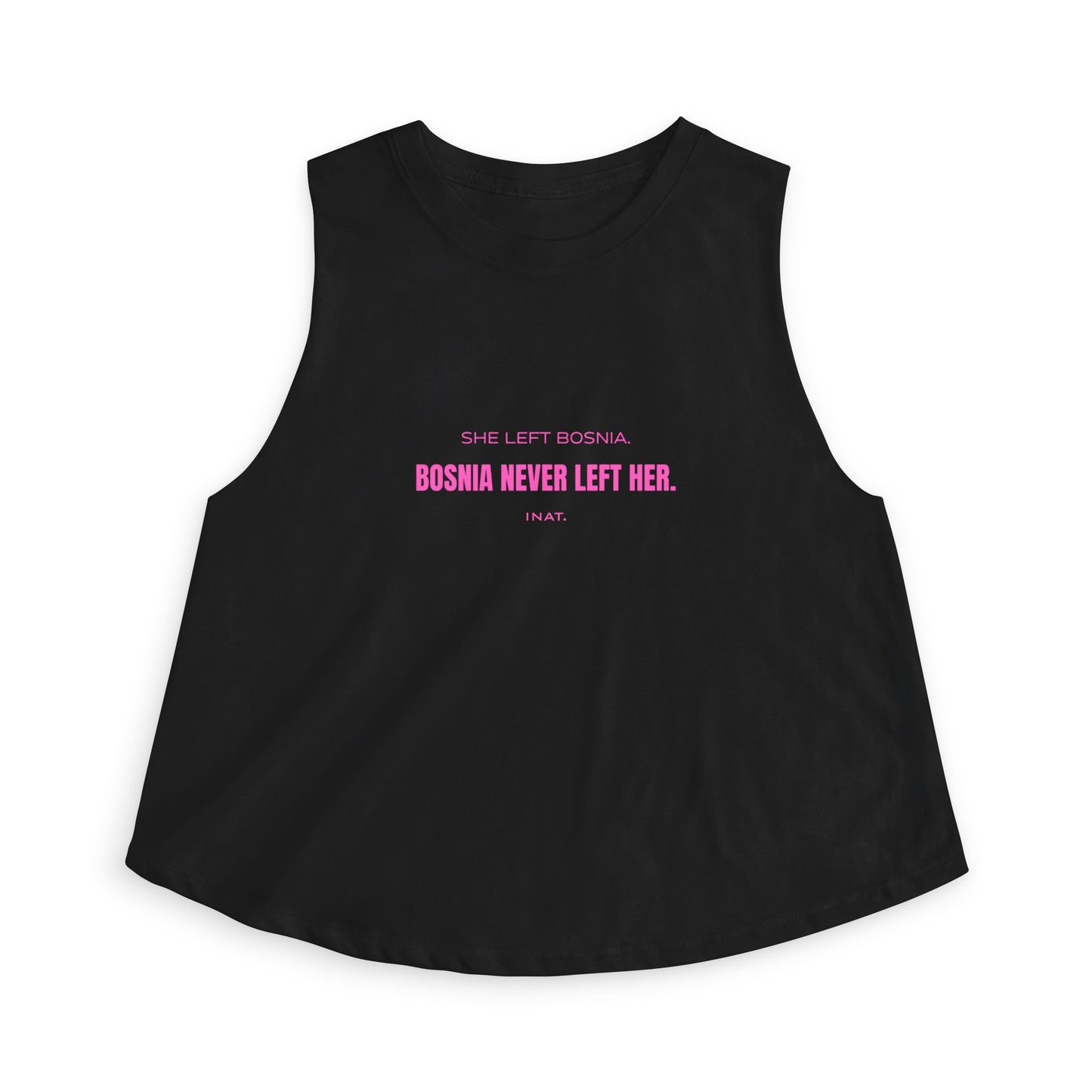 'Bosnia Never Left Her'Graphic Crop Top