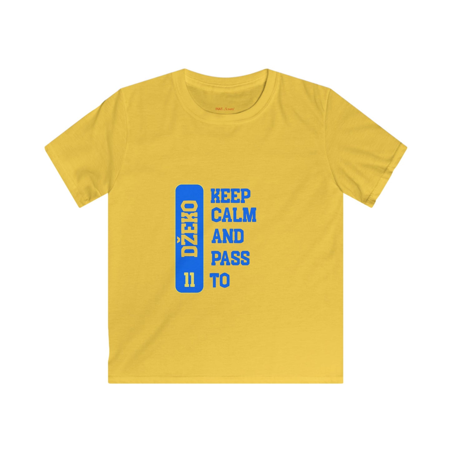 Kids Tee — "Keep Calm and Pass to 11" Blue Graphic Soccer Shirt