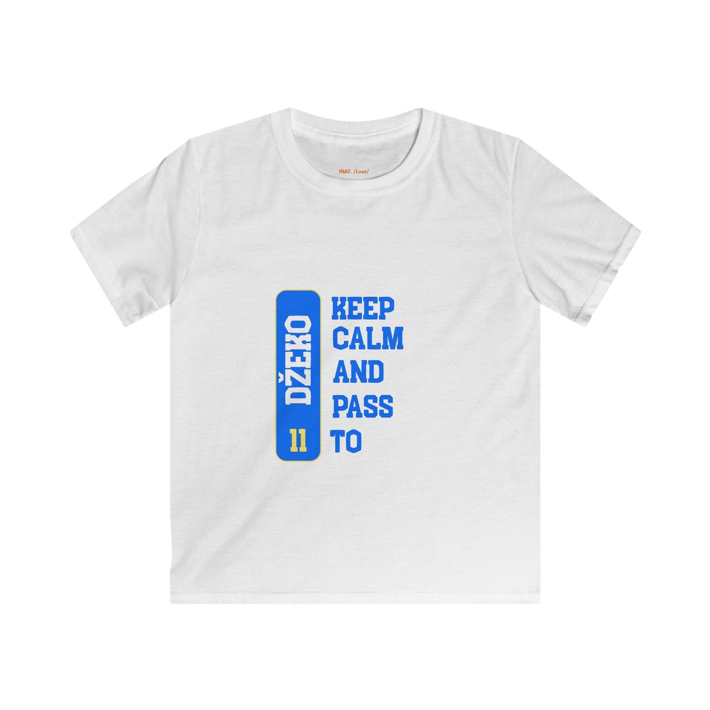 Kids Tee — "Keep Calm and Pass to 11" Blue Graphic Soccer Shirt