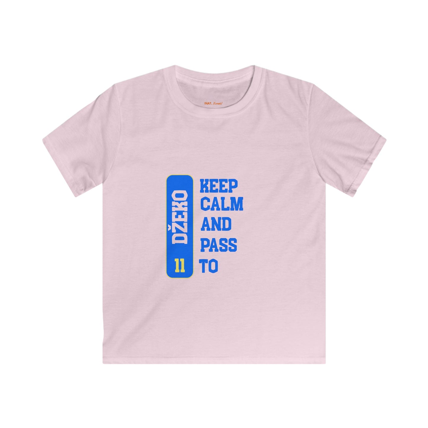 Kids Tee — "Keep Calm and Pass to 11" Blue Graphic Soccer Shirt