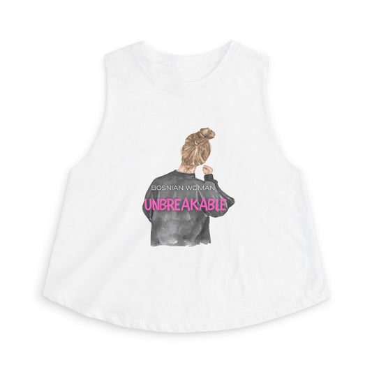 Unbreakable Bosnian Woman Crop Top — Empowerment Graphic Tank